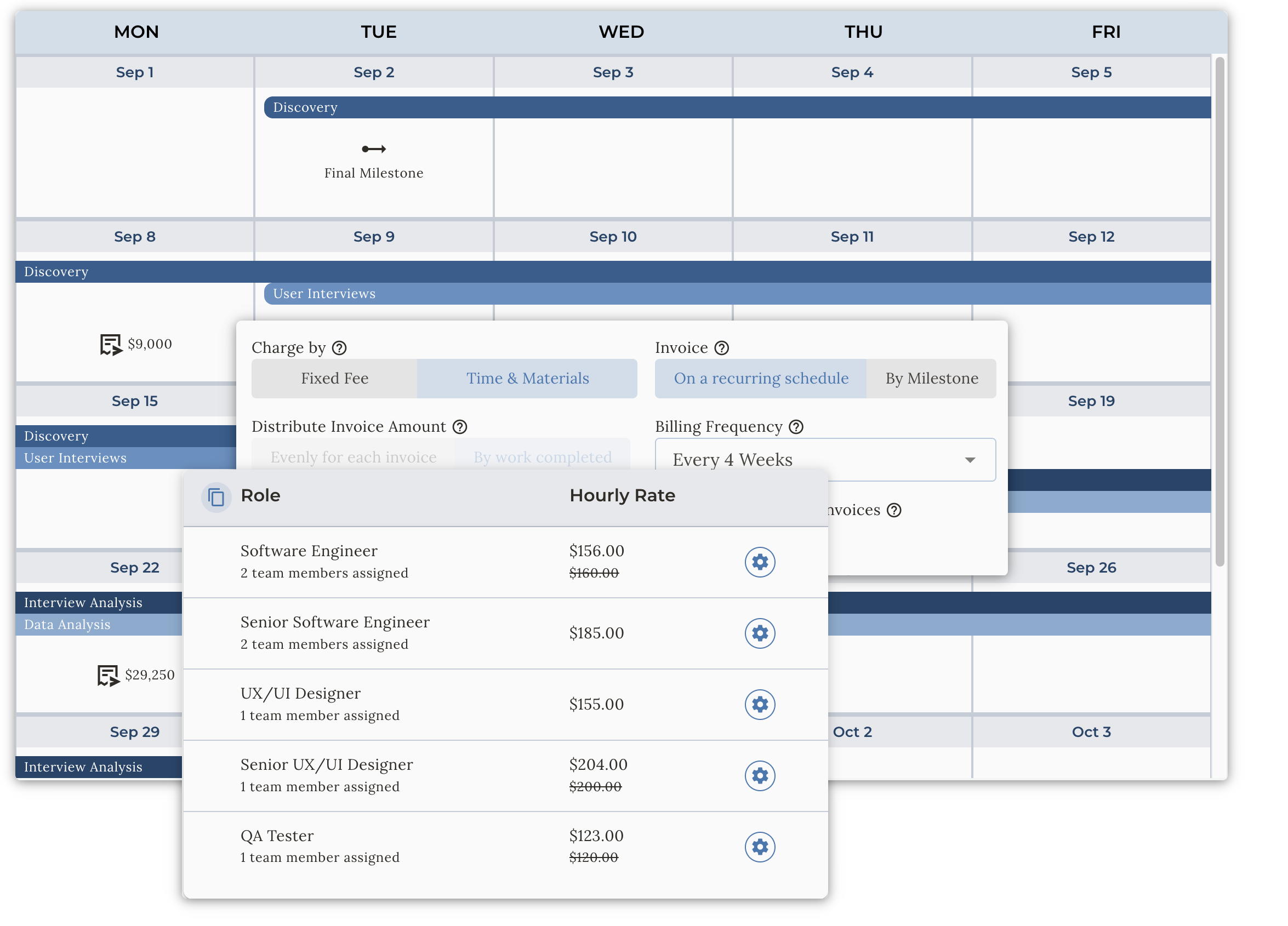 Treya CRM Calendar and Task Management Interface for Client Services Businesses