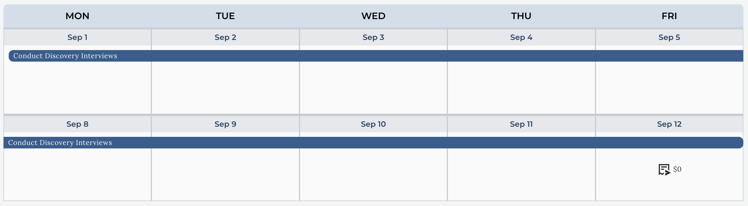 Activity Calendar Example