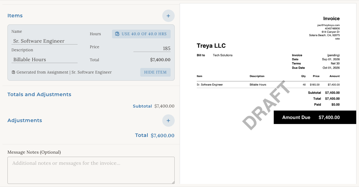 Time to invoice reporting